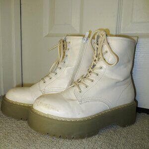 Steve Madden Betty White Women's Combat Lug Boot Round Toe Lace-Up